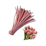 50 Adet Pastel Pembe Şönil, Çiçek Yapımına Uygun Tüylü Tel, 30 Cm 6mm