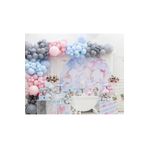 50 Adet Pembe Mavi Gri Balon Zincir Pastel Balon Zincir 50 Adet