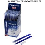 50 Adet Pensan Büro Mavi Tükenmez Kalem M-Medium - 1.0mm Uç (5477) NFSM-RSGO3456 - Çok Renkli