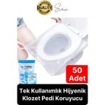 50 Adet Pratik Hijyenik Tek Kullanımlık Klozet Kapağı Pedi Örtüsü Yeni Sezon Koruyucu Kirletmez
