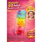 50 Adet Renkli Lastik Toka Seti Kutu İçinde Karışık Renkli Saç Lastiği Çocuk Kadın Saç Tokası