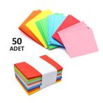 50 Adet. Renkli Zarf. 7x9 Cm. Renkli Mini Zarflar Karışık Renkler