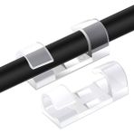 50 Adet Şeffaf Kablo Tutucu Klips Seti – Güçlü Yapışkanlı Kablo Sabitleyici, Masa ve Duvar İçin Kablo Düzenleyici, USB ve Şarj Kablosu Klipsi TV Arkası için Kablo Tutucu Ev Ofis İş Yeri