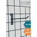 50 Adet Siyah Tel Pano Kancası 10 cm - Askı Kanca Raf Askısı Raf Aksesuar Tel Askı Çorap Kancası