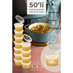 50 Adet Sızdırmaz 120ML Mini Saklama Kabı Sosluk Buzluk Kabı, Et Suyu, Kemik Suyu, Sos Kabı Mutfak Düzenleme, Kuruyemiş Kabı, Beslenme Kabı - 120 ml