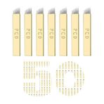 50 Adet Tek Kullanımlık Kaş Mikroblading, Microblading Kalemi, Kaş Microblading, PCD 12 Pin Şekilli Manuel Microblading Aracı (0,25 mm-12P)