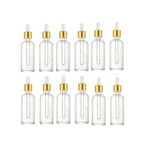 50 Cc Cam Damlalıklı Şeffaf Şişe 50 Cc 50ml X 12 Adet / Ecza Şişesi / Dropper Şişe Şeffaf Cam Şeffaf