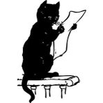 50 cm Gazete Okuyan Kedi Folyo Sticker