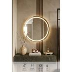 50 Cm Kumlamalı Led Ayna, Banyo, Antre, Salon, Dekoratif Gün Işığı Duvar Aynası