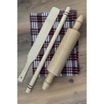 50 Cm Orta Oklava + 45 Cm Kalın Merdane + 45 Cm Spatula Hamur Açma Seti