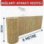 50 cm x 6 Metre Doğal Kamış Hasır Balkon Çiti