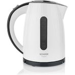 50 Hz / 60 Hz Beyaz Fluent 2200W Elektrikli Su Isıtıcı Kettle 220 - 240 V Plastik Resmi Distribütör