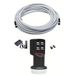 50 METRE UYDU ANTEN KABLOSU +4 LÜ LNB+HD UYDU CİHAZI+4 F KONNEKTÖRLÜ SET HAZIR