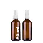 50 ml Kapaklı Beyaz Sprey Amber 50 Cc Fısfıs Kolonya Dezenfektan Kahverengi Cam Şişe 2 Adet (Amber Şişe | Beyaz Sprey, 50 ml)