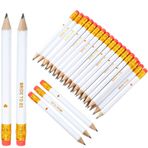 50 Parça Düğün Kalemi, Önceden Kesilmiş Yarım Kalem, Silgili Gelin Kalemleri 10 cm Mini Altıgen 2 HB Kısa Yarım Kalem Düğün Hediyeleri, Golf, Sınıf, Okul, 2 Stil (Pembe) (Beyaz)