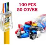 50 Renkli Kılıf + 100 Yeni Nesil Ez RJ45 Konnektör Delikli Açık Uçlu Cat6 Jack - Avantajlı Ürün
