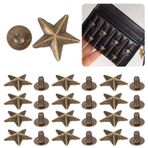 50 Set Yıldız saplamaları, 14mm Chicago vidaları DIY Giysileri Için Perçin saplamaları çanta Dekorasyonu (Antika pirinç)