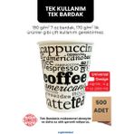 500 Adet 7 Oz (200 ml) Karton Bardak - Coffee Desenli Ekonomik Paket - Cup İstanbul