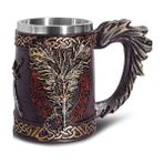 500 ml A Gösterisi Olarak Iskandinav Mitolojisinde Odin ve Thor Viking Bira Kupa Stein Tankard Paslanmaz Çelik Astar ile Iskandinav Geleneği Kahve Kupa Içecek Fincan 20O (Yurt Dışından) - 1 Adet - Renkli - 1 lt