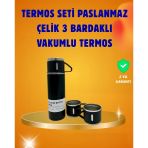 500 Ml Isı Korumalı Çelik Termos Bardak Seti | Silikon Tabanlı, Şık Pratik