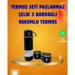 500 Ml Isı Korumalı Çelik Termos Ve Bardak Seti | Silikon Tabanlı, Şık Ve Pratik Mir69781450