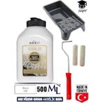 500 ml Multi Surface Akrilik Boya Seti Her Yüzeye Uygun Boya Tavası ve Rulo Seti Artdeco - Beyaz