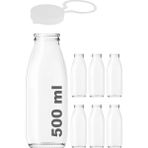 500 ml Şeffaf Süt, Ayran, Su, Limonata, Meşrubat Şişesi 500 cc Askılı Kapaklı Cam Şişe 6 Adet
