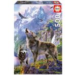 500 Parça Kayalardaki Kurtlar Puzzle - 19548 - Wolves In The Rocks