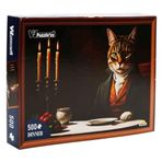 500 Parça Puzzle: Takım Elbise Giyen Kedi