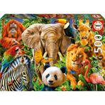 500 Parça Vahşi Hayvanlar Kolajı Puzzle - 19550 - Wild Animal Collage
