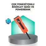 5000 Mah Bataryalı Bisiklet Farı Cob Çakar Çok Fonksiyonlu Mir25684536