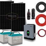 5000 Watt Tv Büyük Buzdolabı Solar Paketi 550W Güneş Paneli 1.6Kw İnverter 100Ah Jel Akü