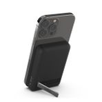 5000MAH Manyetik Kablosuz Güç Bankası, Magsafe Uyumlu Taşınabilir Power Bank, 7.5W Çıkış ve 10W Girişli Batarya, Standlı, 15, 14, 13, 12 ile Uyumlu - Siyah