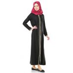 5009-1 Fermuarlı Siyah Namaz Elbisesi
