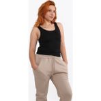 5058 İçi Kaplı Crop Atlet - S - M - Siyah