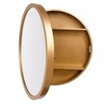 50/60/70cm Banyo Aynalı Dolap Ahşap Duvara Monte Yuvarlak Saklama Dolabı Fonksiyonel Yer Tasarrufu Sağlayan (Kahverengi, 70cm/27.5in) (Altın 60cm/23.6in)