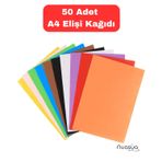 50’li 10 Renk A4 El İşi Kağıdı – (21x29,7 cm), Okul, Origami, Hobi ve DIY Projeleri İçin