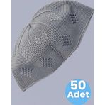 50'Li Dokuma Örgü Desenli Takke Kaliteli Namaz Takkesi