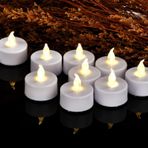 50'li paket pille çalışan alevsiz LED tealight mum, gerçekçi parlak, titreyen elektrikli mum, kutu, uzun ömürlü, 200 saat, düğün, parti, festival dekorasyonu, sıcak beyaz