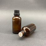 50ML Kahvrengi Şişe, Içten Damlalıklı Kapak,12 Adet Siyah Damlatmalı Kapak, Esans Şişesi, Boş Şişe, Aroma Şişesi