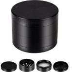 50MM Siyah Grinder Premium 4 Katmanlı Çinko Alaşım Manuel Kahve Baharat Öğütücü Parçalayıcı