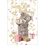 50th 50 Me To You 3D Holografik Hologram Ayı Teddy Doğum Günü Kartı