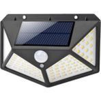 50w Solar Güneş Enerjili Duvar Aplik 100 Ledli Bahçe Aydınlatması Sensörlü Duvar Armatürü 1200 Lümen