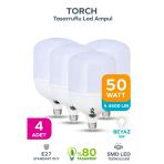 50W Tasarruflu E27 Beyaz Işık Torch Led Ampul 4 Adet