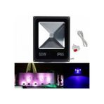 50w Uv Led Ultraviyole Projektör 395nm Mor Işık 10m Fişli Kablo