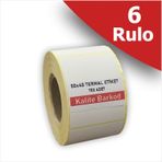 50X40 Termal Etiket | 6 Rulo Barkod Etiketi
