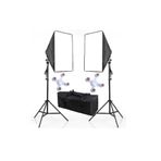 50x70cm Softbox 4 Duylu Ikili Sürekli Işık Seti Youtube Makyaj Toplam 8 Duy 8 Adet Ampullü