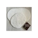 50x80/50x40. 2 Li Banyo Halısı Peluş Post Halı Beyaz Oval 2 li beyaz post