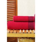 50X90-70X140 cm Amore Bath 2'li Banyo Havlu Takımı, Plaj Havlusu, Hamam Takımı, Çeyizlik Havlu, Spa - 70 x 140 cm - 50 x 90 cm - Bordo