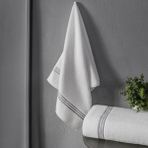 50X90 Piko Nakışlı Çeyizlik, Hediyelik İkili El Havlusu - 50 x 90 cm - Açık Gri